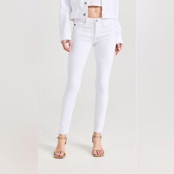AG Adriano Goldschmied THE LEGGING ANKLE Super Skinny Jeans in White Raw Hem - Picture 3 of 16